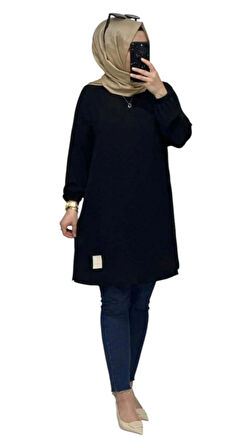 YAZLIK AYROBİN KUMAŞ ARMALI SPOR MODEL TUNİK BOY 100 CM