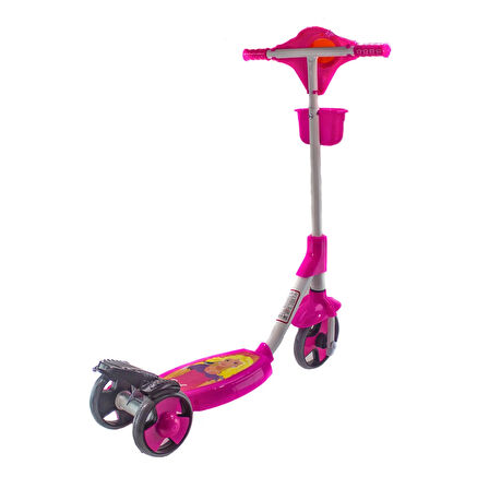 Scooter 3 Tekerlekli Frenli Prenses Scooter Sepetli 81 Cm