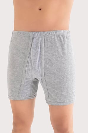 Hediyelik Eşya Şık Parça Günlük Giyim Erkek Paçalı Külot Boxer 6'lı Paket Gri %100 Pamuk Penye