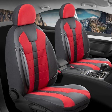 
Fiat Egea HB Uyumlu Deri Detaylı Oto Koltuk Kılıfı Ön Arka Set Vista Siyah Kırmızı SC