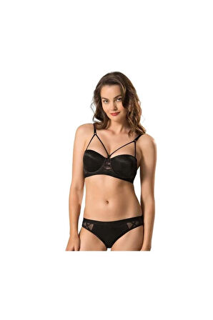 5030 Push Up Strapless Bra Set Bordo Sütyen Takım-75b