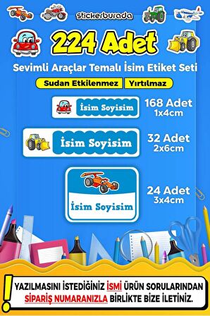 Okul Kreş Kişiye Özel İsim Yazılabilen Etiket Seti - 4
