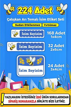 Okul Kreş Kişiye Özel İsim Yazılabilen Etiket Seti - 49