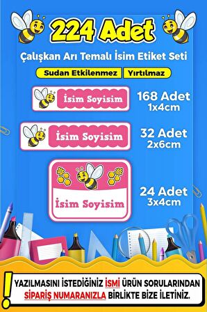 Okul Kreş Kişiye Özel İsim Yazılabilen Etiket Seti - 42