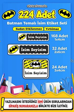 Okul Kreş Kişiye Özel İsim Yazılabilen Etiket Seti - 24
