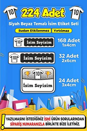Okul Kreş Kişiye Özel İsim Yazılabilen Etiket Seti - 50