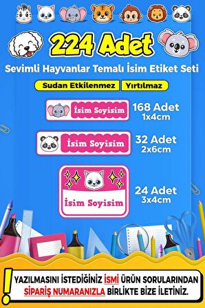 Okul Kreş Kişiye Özel İsim Yazılabilen Etiket Seti - 8