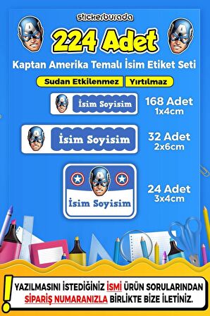 Okul Kreş Kişiye Özel İsim Yazılabilen Etiket Seti - 20