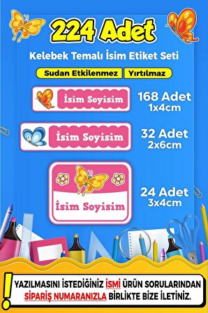 Okul Kreş Kişiye Özel İsim Yazılabilen Etiket Seti - 41