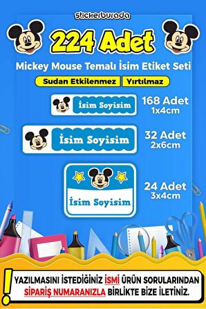 Okul Kreş Kişiye Özel İsim Yazılabilen Etiket Seti - 1