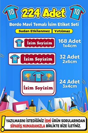 Okul Kreş Kişiye Özel İsim Yazılabilen Etiket Seti - 27