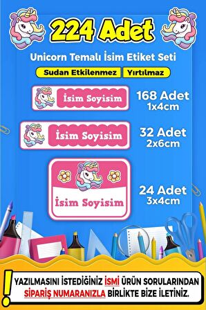Okul Kreş Kişiye Özel İsim Yazılabilen Etiket Seti - 40