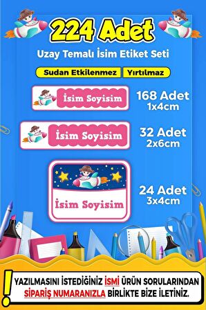 Okul Kreş Kişiye Özel İsim Yazılabilen Etiket Seti - 29