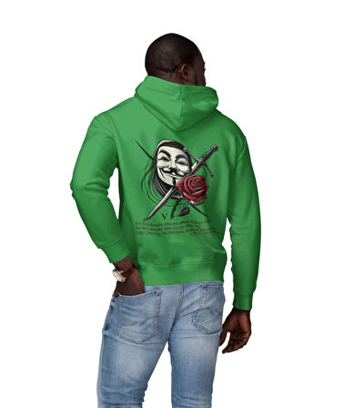 V for Vendetta fikirlere kurşun işlemez baskılı kapüşonlu sweatshirt