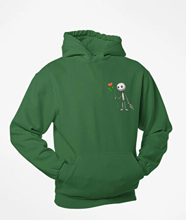 kapüşonlu Çöp adam baskılı sweatshirt