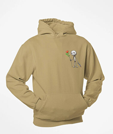 kapüşonlu Çöp adam baskılı sweatshirt