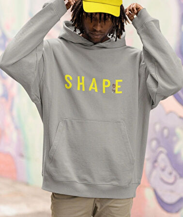 Shape(Şekil) ön ve arka ayıcık baskılı erkek sweatshirt 