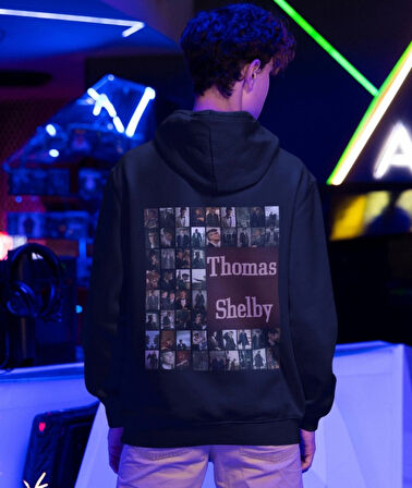 peaky blinders-thomas shelby albüm baskılı kapüşonlu kanguru cep sweatshirt