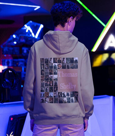 peaky blinders-thomas shelby albüm baskılı kapüşonlu kanguru cep sweatshirt