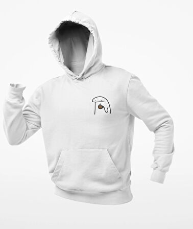 Elinde kahve kupalı emoji baskılı unisex sweatshirts 