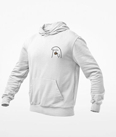 Elinde kahve kupalı emoji baskılı unisex sweatshirts 