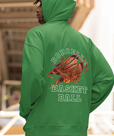 Borcelle basket ball baskılı erkek sweatshirt 