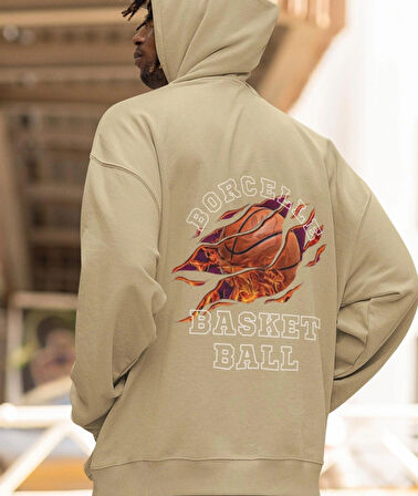 Borcelle basket ball baskılı erkek sweatshirt 