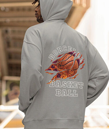 Borcelle basket ball baskılı erkek sweatshirt 