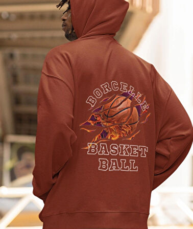Borcelle basket ball baskılı erkek sweatshirt 