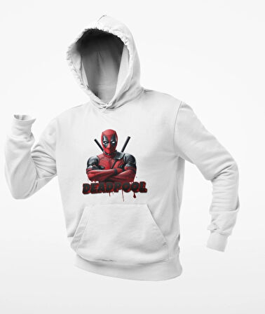 Deatpool baskılı unisex kapşonlu sweatshirt