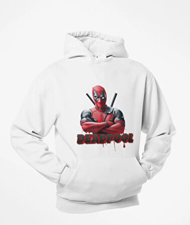 Deatpool baskılı unisex kapşonlu sweatshirt