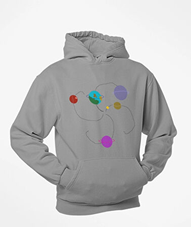 Gezegen baskılı sweatshirt