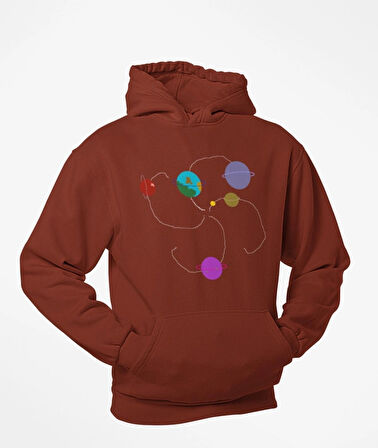 Gezegen baskılı sweatshirt