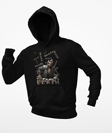 Death(ölüm) baskılı erkek sweatshirt