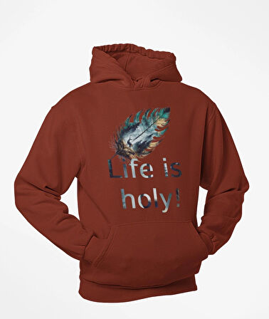 Life is holy!(Hayat Kutsaldır)  Geyikli tüy temalı unisex sweatshirts