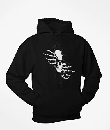 Güğsü Yarıp Çıkan İskelet temalı unisex kapşonlu sweatshirt