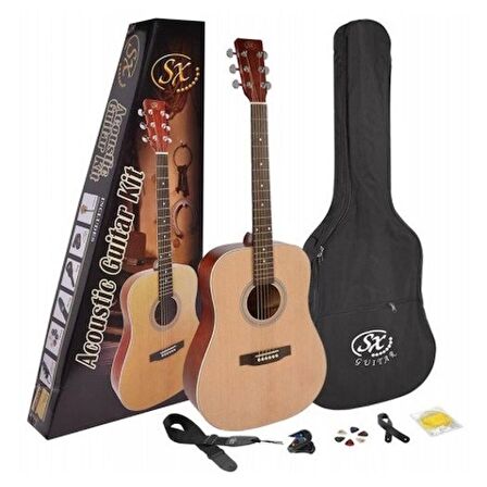 SX SD204K 4/4 Akustik Gitar Paketi (Natural)