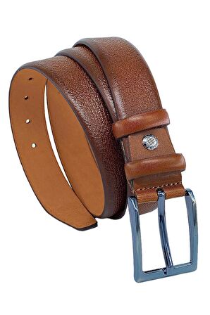 3.5 cm Klasik %100 Hakiki Deri Lüks Kemer Taba Tosado Desenli