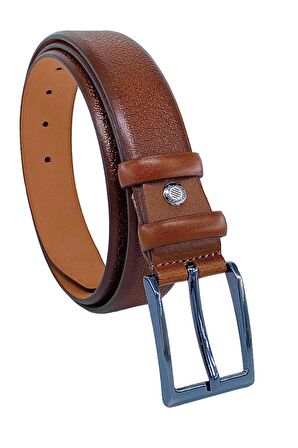 3.5 cm Klasik %100 Hakiki Deri Lüks Kemer Taba Tosado Desenli