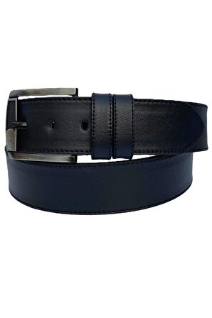 Siyah Suni Deri Kenarları Dikişli Düz Model 4.5 Genişlik Unisex Spor Kemer - 4500-10
