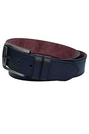 Siyah Suni Deri Kenarları Dikişli Düz Model 4.5 Genişlik Unisex Spor Kemer - 4500-10