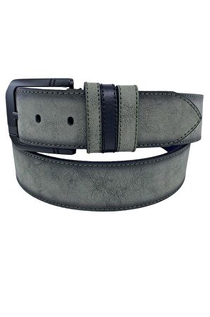 Haki Yeşil Süet Suni Deri Dikişli Model 4.5 cm.lik Unisex Spor Kemer - 4510-10