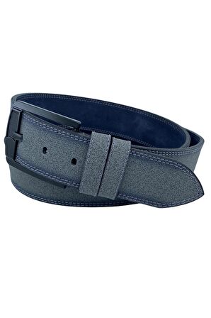 Gri Suni Deri Çift Dikişli 4.5 cm. Genişlik Unisex Spor Kemer - 4515-11