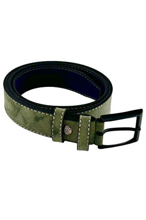 Yeşil Çocuk Boy Suni Deri Dikişli Model 3 cm.lik Garson Klasik Kemer Okul Kemeri - G10