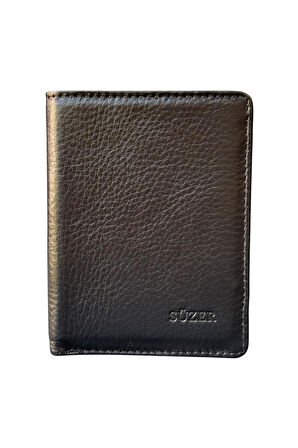 Siyah Mini Boy Dikey Model İnce Erkek Cüzdan - 3040-Siyah