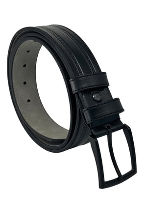 Siyah Suni Deri 4 cm. Genişlik Ortası Desenli Model Spor Erkek Kemer // 7000-38