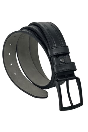 Siyah Suni Deri 4 cm. Genişlik Ortası Desenli Model Spor Erkek Kemer // 7000-38