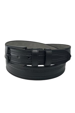 Siyah Suni Deri 4 cm. Genişlik Ortası Desenli Model Spor Erkek Kemer // 7000-38
