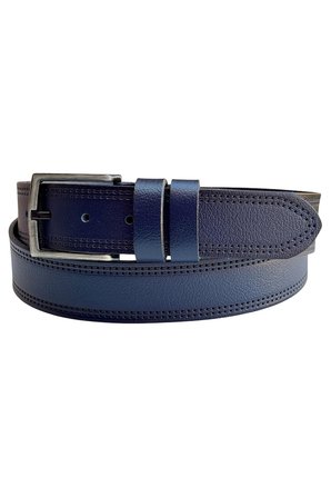 Lacivert Hakiki Deri Düz Renk Dikişli Model 4 cm. Genişlikli Spor Kemer // 405-28