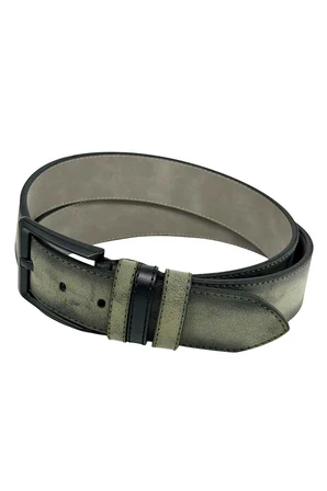 Haki Yeşil Süet Suni Deri Dikişli Model 4.5 cm.lik Unisex Spor Kemer - 4510-10